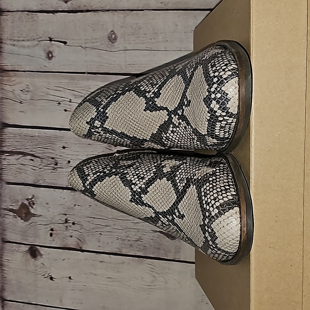 LUCKY BRAND Fausst Snake Print Leather Ankle Bootie